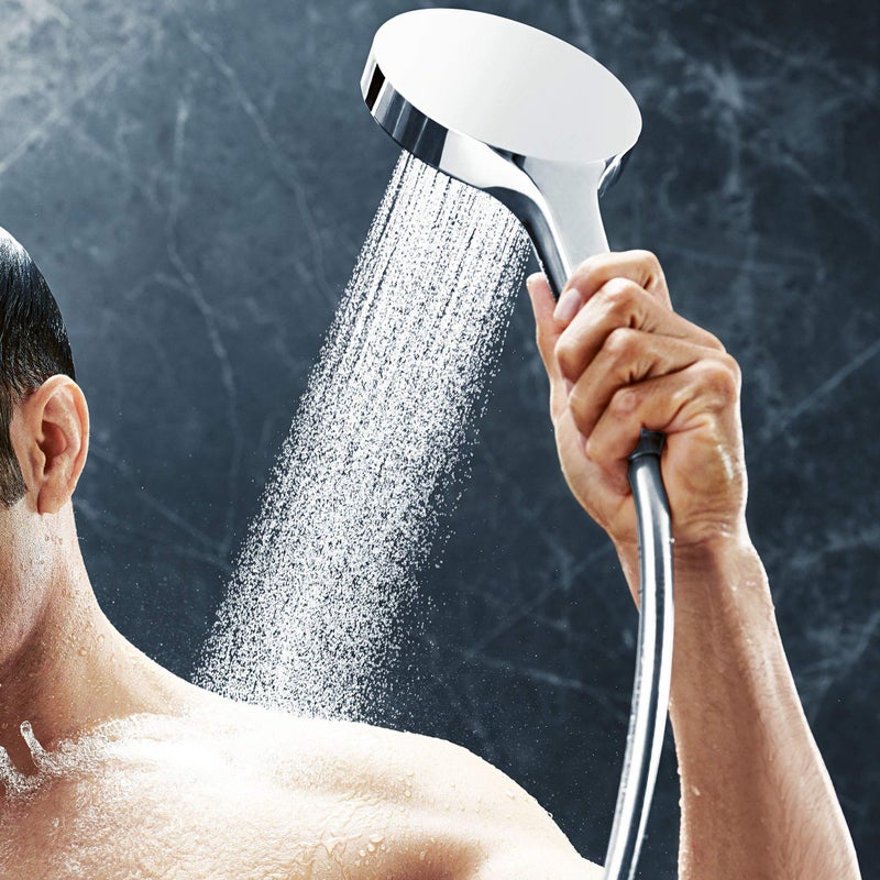 hansgrohe Rainfinity - shower head, hand shower round (âŒ€ 130 mm) with 3 sprays, with anti-limescale function, chrome, 26864000 - Packaging May Vary - Image 2